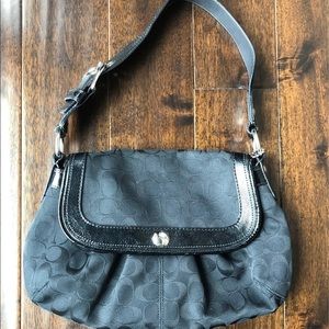 Coach SOHO Black Signature Leather Bag